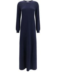 Malo - Blue Cashmere Casual Dress - Lyst