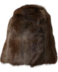 Dolce & Gabbana - Brown Weasel Fur S Cashmere Hat Beanie - Lyst