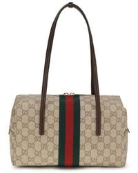 Gucci - Beige Cotton Shoulder Bag - Lyst