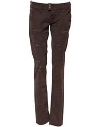 CYCLE - Brown Cotton Low Waist Skinny Casual Jeans - Lyst