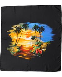 Dolce & Gabbana - Black Tropical Sunset Square Foulard Scarf - Lyst