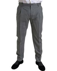 Dolce & Gabbana - Gray Wool Chino Skinny Men Dress Trouser Pants - Lyst