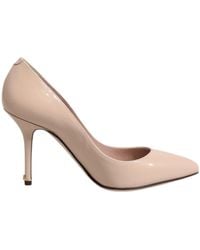 Dolce & Gabbana - Beige Patent Leather Stiletto Heel Pumps Shoes - Lyst