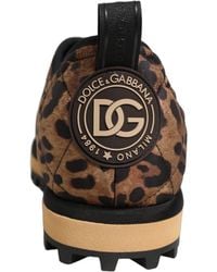 Dolce & Gabbana - Brown Leopard Print Quilted Men Sneakers Shoes - Lyst