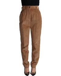Dolce & Gabbana - Elegant High-Waisted Tapered Corduroy Pant - Lyst
