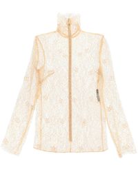 Dolce & Gabbana - Blouse In Logoed Floral Lace - Lyst
