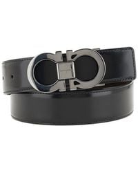 Ferragamo - Black Calf Leather Bos Taurus Belt - Lyst