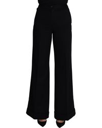 Dolce & Gabbana - Cashmere Wide Leg Trouser Pants - Lyst