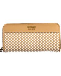 Guess - Chic Contrast Detail Brown Wallet With Logo - Lyst