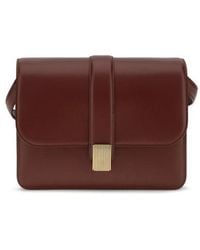 KHAITE - Bordeaux Calf Leather Bos Taurus Shoulder Bag - Lyst