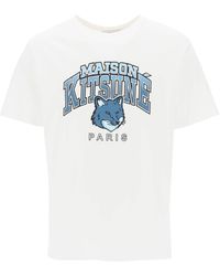 Maison Kitsuné - T Shirt With Campus Fox Print - Lyst