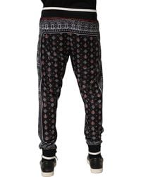 Dolce & Gabbana - Black Bandana Crown Jogger Men Trouser Pants - Lyst