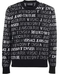Versace - Cotton Logo Details Sweater - Lyst