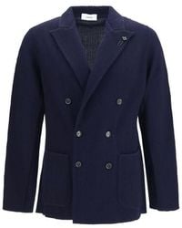 Lardini - Blue Wool Oves Aries Blazer - Lyst