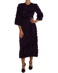 Dolce & Gabbana - Fringe Midi Sheath Dress - Lyst