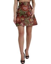 Dolce & Gabbana - Floral Jacquard A-Line Mini Skirt - Lyst
