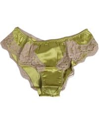 Dolce & Gabbana - Green Silk Satin Lace Trim New Slip Underwear - Lyst