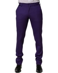 Dolce & Gabbana - Wool Skinny Dress Trouser Pants Silk Elastane. Polyester - Lyst