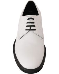Dolce & Gabbana - White Leather Derby Dress Formal Shoes - Lyst