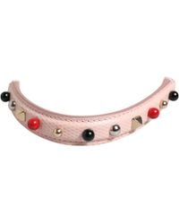 Dolce & Gabbana - Light Pink Embellished Leather Bag Handle Shoulder Strap - Lyst