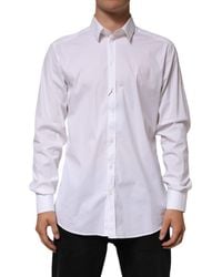 Dolce & Gabbana - Cotton Long Sleeves Formal Shirt Nylon Elastane - Lyst