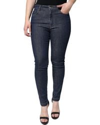 Dolce & Gabbana - Dark Blue Queen Cotton Skinny Denim Jeans - Lyst