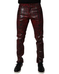 Dolce & Gabbana - Leopard Cotton Skinny Denim Jeans - Lyst