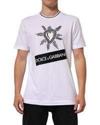 Dolce & Gabbana - White Sacred Heart Short Sleeve Men T - Lyst