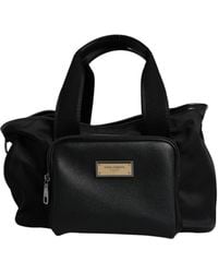 Dolce & Gabbana - Black Shoulder Strap Pet Carry Logo Plaque Bag - Lyst