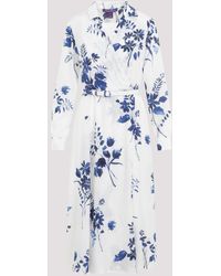 Ralph Lauren Collection - White Aniyah Printed Viscose Midi Dress - Lyst