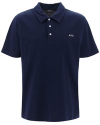 A.P.C. - Carter Polo Shirt With Logo Embroidery - Lyst
