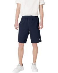 EA7 - Cotton Bermuda Shorts - Lyst