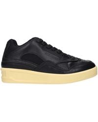 Jil Sander - Black Leather Low Top Sneakers - Lyst