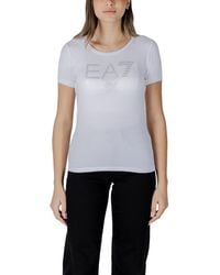 EA7 - Cotton T-Shirt - Lyst
