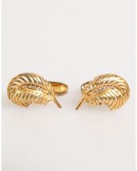 Dolce & Gabbana - Gold 925 Sterling Silver Crystal Leaf Accessory Cufflink - Lyst