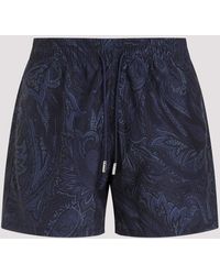 Etro - Black Trunk Roma Polyester Swim Shorts - Lyst