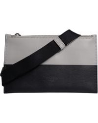 Dolce & Gabbana - Black White Leather Logo Embossed Crossbody Bag - Lyst