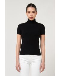 Gas - Black Viscose Turtleneck - Lyst