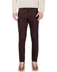 Borghese - Brown Cotton Skinny Pants - Lyst