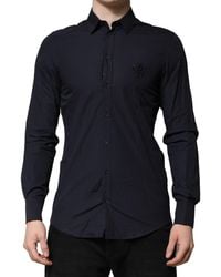 Dolce & Gabbana - Dark Martini Cotton Dress Formal Shirt - Lyst