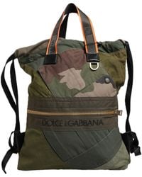 Dolce & Gabbana - Military Green Patchwork Rucksack Backpack Borse Men Bag - Lyst