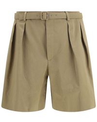 Saint Laurent - Beige Cotton Bermuda Shorts - Lyst