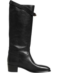 Dolce & Gabbana - Kneehigh Leather Boots Block Heel - Lyst