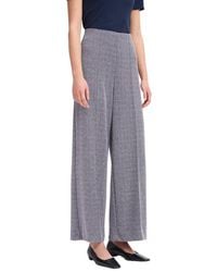 Ichi - Blue Polyester Casual Pants - Lyst