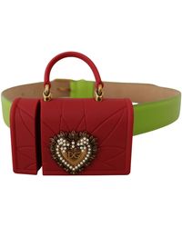 Dolce & Gabbana - Elegant Leather Belt With Mini Bag Accessory - Lyst