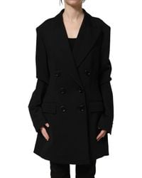 Dolce & Gabbana - Double Breasted Crepe Blazer Jacket Nylon Elastane Clothing - Lyst