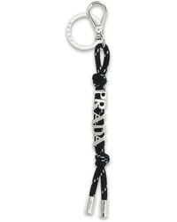 Prada - Black Recycled Polyamide Keychain - Lyst
