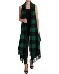 Dolce & Gabbana - Black Green Buffalo Check Poncho Coat Jacket - Lyst