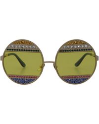 Dolce & Gabbana - Crystal Embellished Oval Sunglasses - Lyst