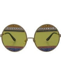 Dolce & Gabbana - Crystal Embellished Oval Sunglasses - Lyst